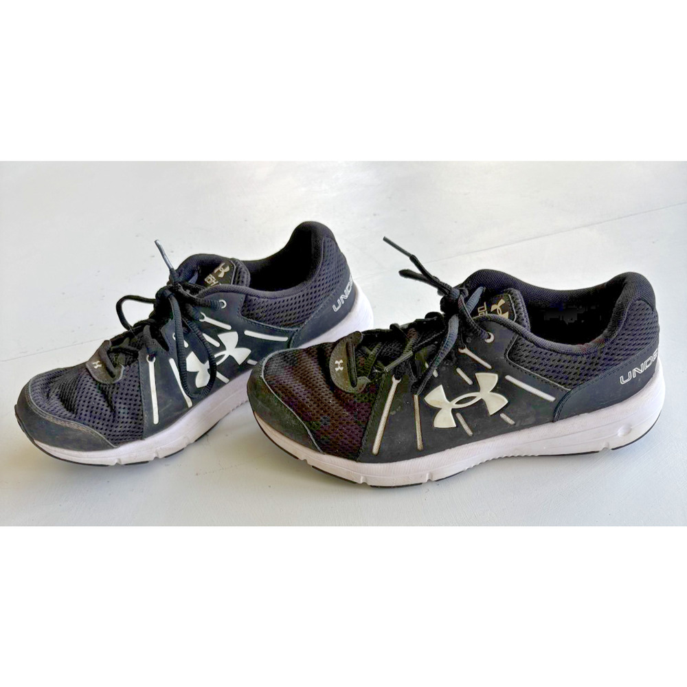 Men's Under Armour UA Dash 2 Black White Mesh Athletic Shoes 1285980-001 Size 10